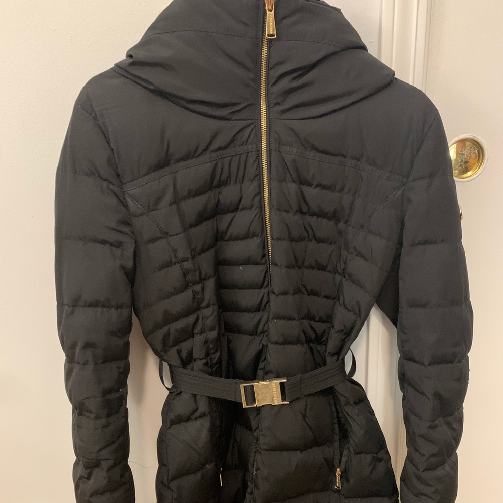 Michael Kors - Down Winter Jacket with Removable Belt - S - Black, Gold